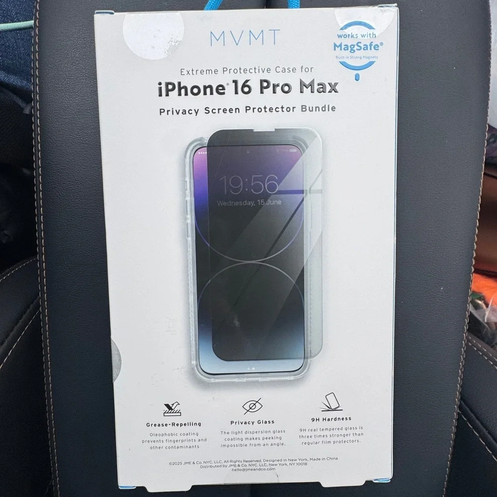 MVMT Extreme iPhone 16 Pro Max Clear Case & Privacy Screen Protector Bundle NEW